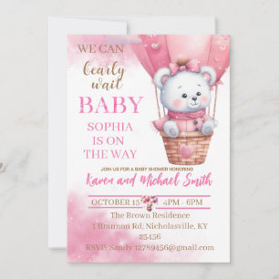 Invitación Invitati de los globos aerostáticos de los osos ro