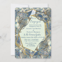 Invitación Invitati de rococo rico en orfos románticos y másc
