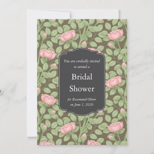 Invitación Invitati del evento de Boda de Garden Brown encant (Anverso)