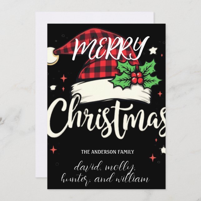 Invitación Invitati, Fiesta de Navidades Gorras de Papá Noel (Anverso / Reverso)