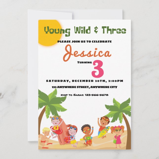 Invitación Invitati, Joven Salvaje Y Tres Años De Playa (Anverso)