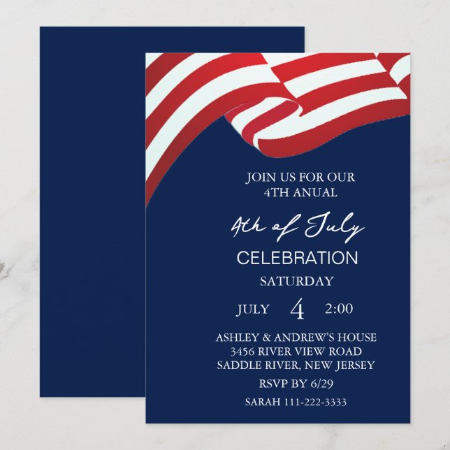 Invitación Invitati, la celebración moderna de los Estados Un (Anverso / Reverso)