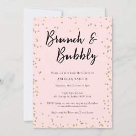 Invitación Invitati: Purpurina rosa y dorada Fiesta de ducha