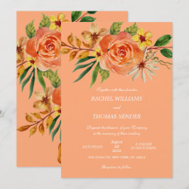 Invitación Invitati, un Boda floral rústico de otoño acuarela
