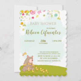 Invitación Invitation Baby Shower Bear and duckies