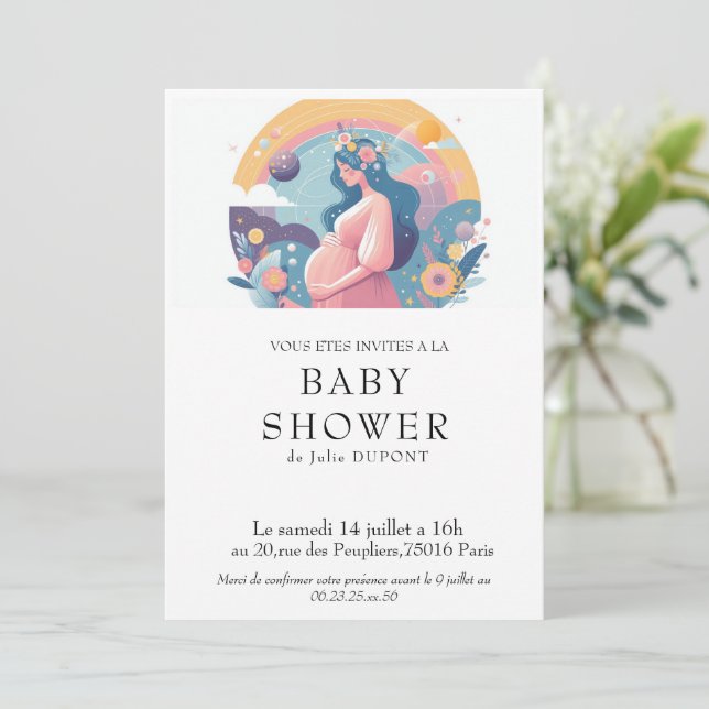Invitación Invitation baby shower en français (Anverso de pie)
