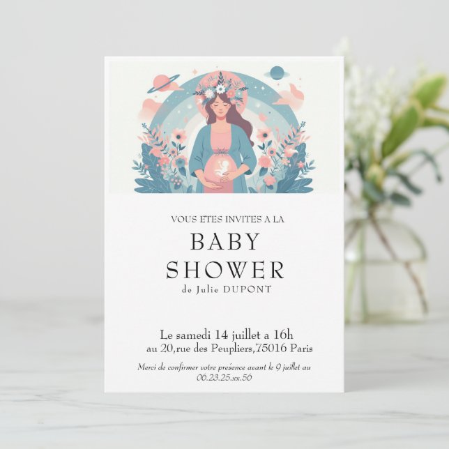 Invitación Invitation baby shower en français (Anverso de pie)