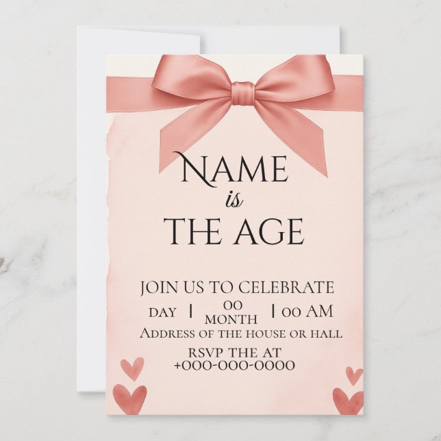 Invitación Invitation birthday  (Anverso)