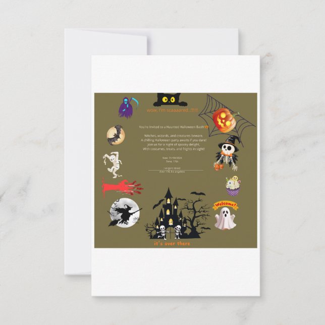 Invitación invitation card for halloueen party (Anverso)