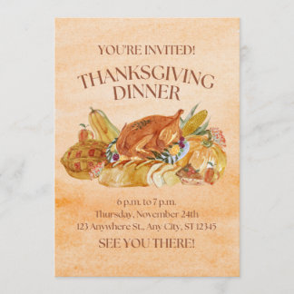 Invitación Invitation card for thanksgiving donner 