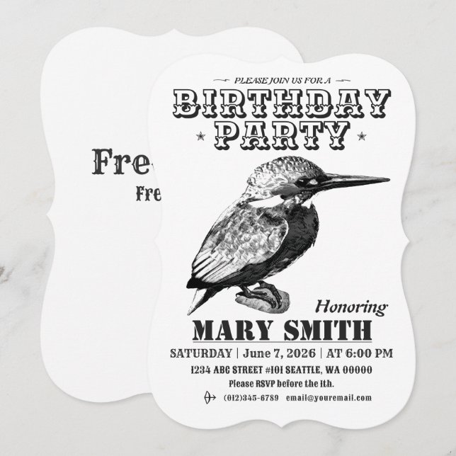 Invitación Invitation Card_Western Style (Common Kingfisher) (Anverso / Reverso)