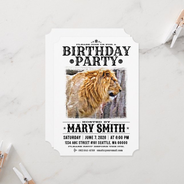 Invitación Invitation Card_Western Style (Lion) (Anverso/Reverso In Situ)