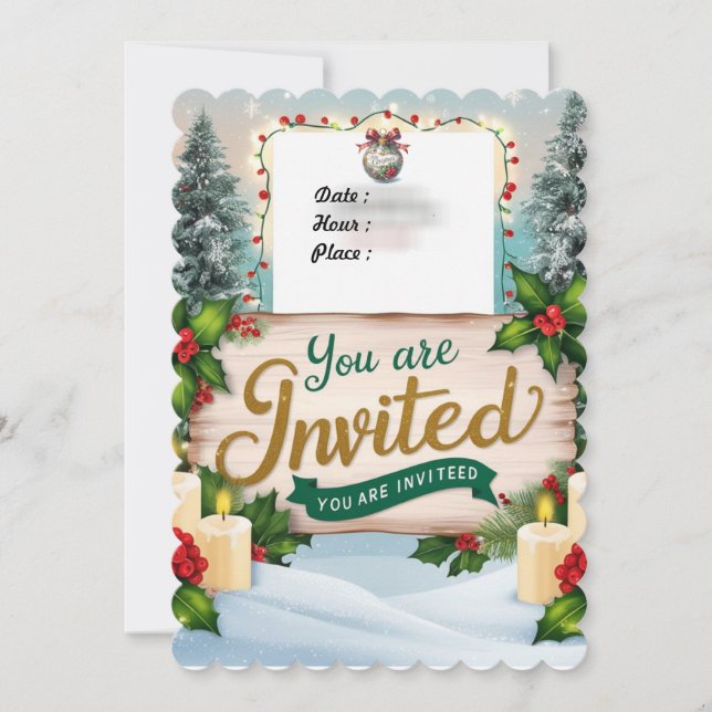 Invitación Invitation chrismas you'are invited (Anverso)