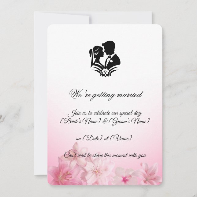 Invitación  Invitation elegant Simple Wedding (Anverso)