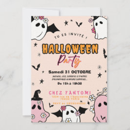 Invitación Invitation Fête d'Halloween Girly Fille