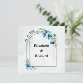 Invitación Invitation "Fleurs bleues"