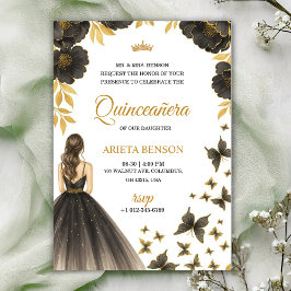 Invitación Invitation for a Quinceañera with elegant floral