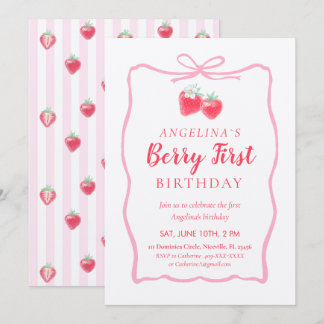 Invitación Invitation for Elegant First Birthday .