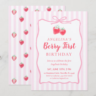 Invitación Invitation for Elegant First Birthday .