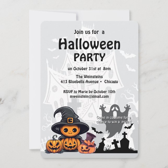 Invitación Invitation : HALLOWEEN House #1 (Anverso)