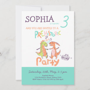 Invitación Invitation Prehistoric Party Dinos