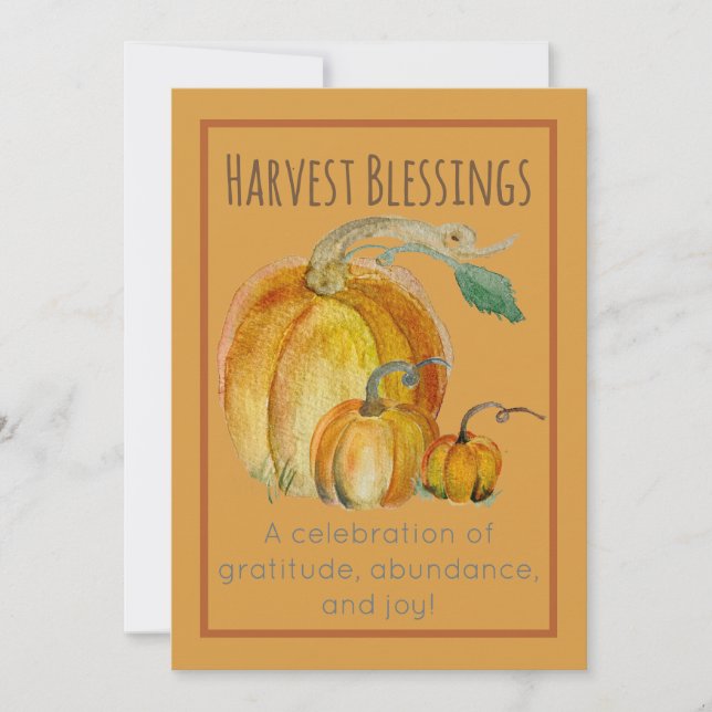 Invitación Invitation: Pumpkin Harvest Blessing  (Anverso)