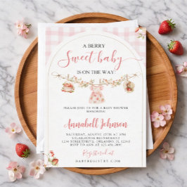 Invitación Invitation to a baby shower with a berry theme