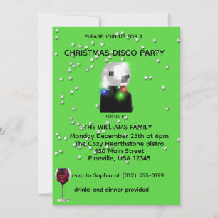 Invitación Invite a Fiesta de Navidades de disco