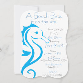Invitación Invite al bebé de la playa del ahorse (niño)