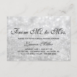 Invitación Invite - al Lit Glit de plata Ms.Mrs. fabuloso