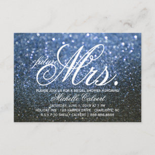 Invitación Invite - Blue Lit Nite Bridal Shower futura Sra.