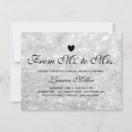 Invitación Invite - Lit Silver Glit Fab Sra. Mrs. Bridal Show