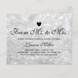 Invitación Invite - Lit Silver Glit Fab Sra. Mrs. Bridal Show