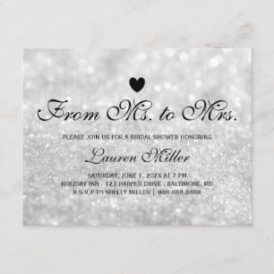 Invitación Invite - Lit Silver Glit Fab Sra. Mrs. Bridal Show