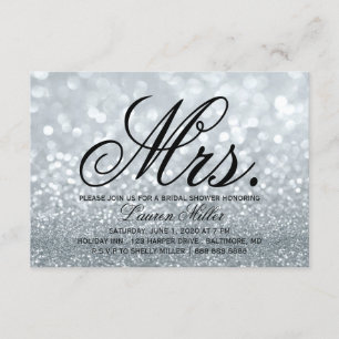 Invitación Invite - Plata Glit Fab Mrs Bridal Shower