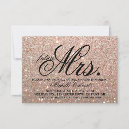Invitación Invite-Rosa Purpurina de oro BridalDucha futuro Sr