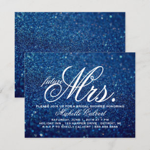 Invitación Invite - Royal Blue Bridal Shower futura Sra. 2