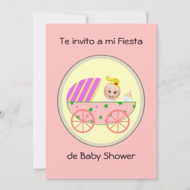 Invitación Invito de Te a la fiesta de bienvenida al bebé del (Anverso)