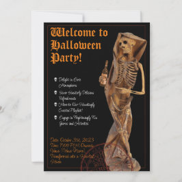 Invitación Inwita de Halloween con vino y muerte