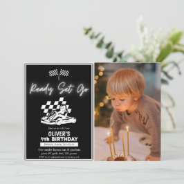 Invitación Ir a karting, ir a carreras de autos foto cumpleañ