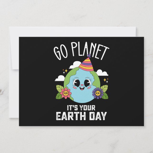 Invitación Ir al planeta es tu Día de la Tierra Divertido cum (Anverso)