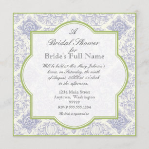 Invitación Iris azul Quatrefoil de Delft - la ducha nupcial