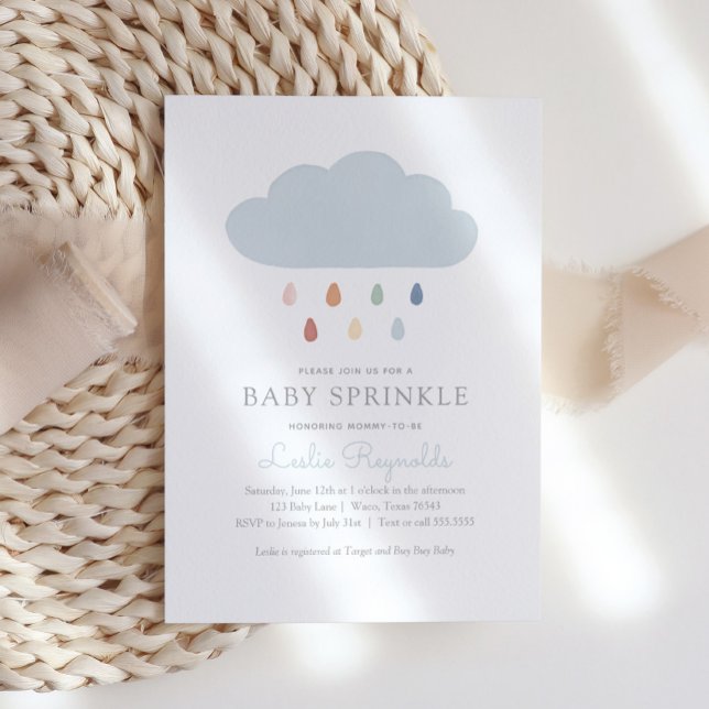 Invitación Iris Baby Sprinkke Rain Cloud Baby Shower (Subido por el creador)