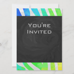 Invitación Iris cebra e impresión blanca
