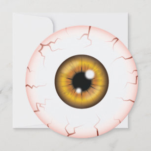 Invitación Iris Marrón Ojo Sangriento Fiesta de Halloween