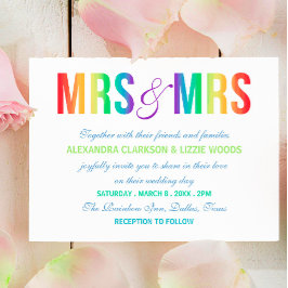 Invitación Iris Mrs. & Mrs. | Boda lesbiana