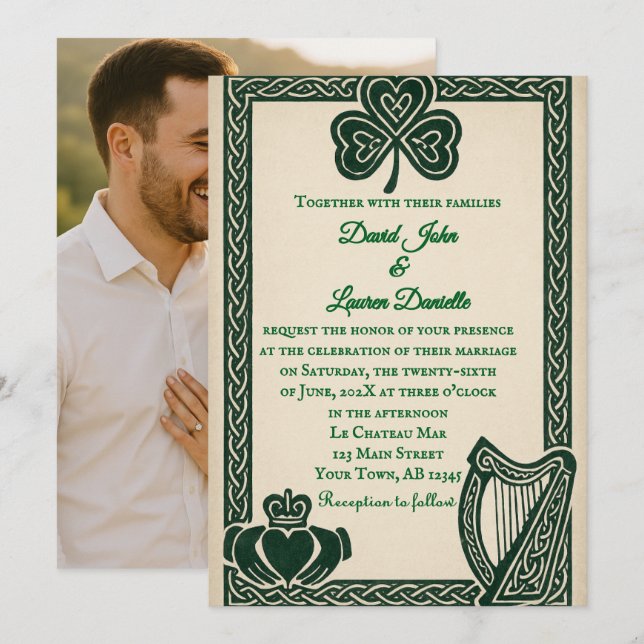 Invitación Irish Serenity Photo Wedding Invitation (Anverso / Reverso)