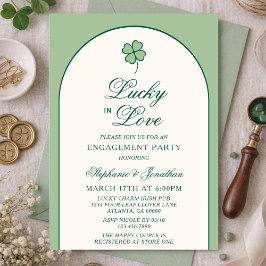 Invitación Irish Shamrock Lucky in Love Engagement Party