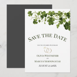 Invitación Irish Stylized Shamrock Leafy Foliage 