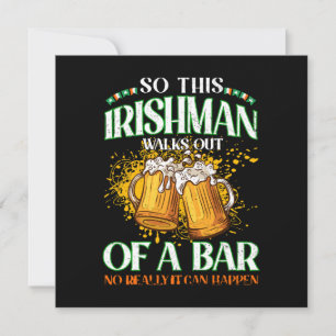 Invitación irlandés bebiendo cerveza día de San Patricio